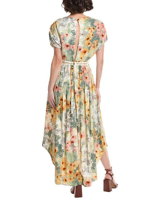 Agua Bendita Metallic Florecer Midi Dress