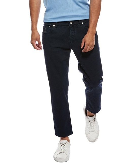 Brunello Cucinelli Blue Crop Jean for men