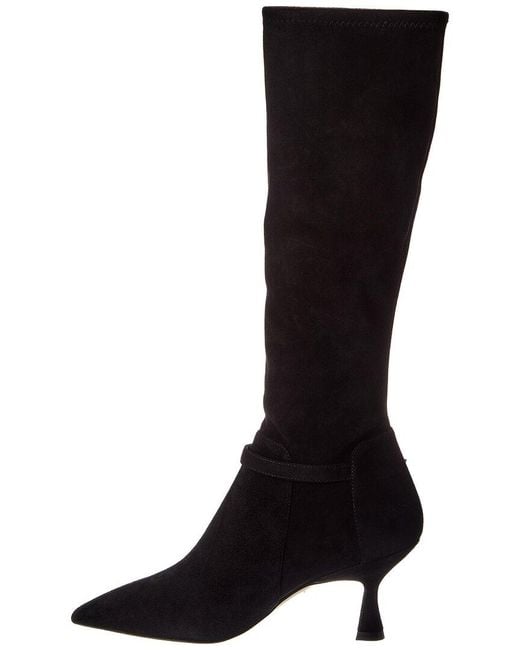 Stuart Weitzman Black Lori 75 Suede Boot
