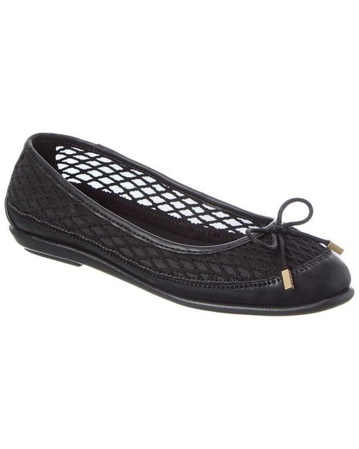 Aerosoles Black Bria Mesh Leather Flat