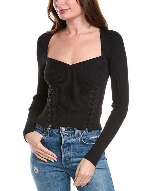 Jonathan Simkhai Black Daphane Lace-Up Top