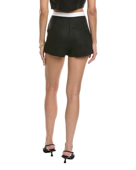 REVERIEE Black Linen Skort
