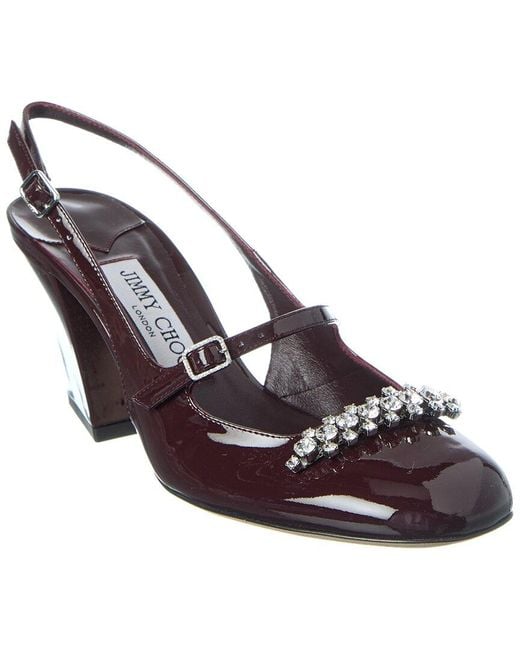 Jimmy Choo Metallic Belinda 70 Patent Slingback Pump