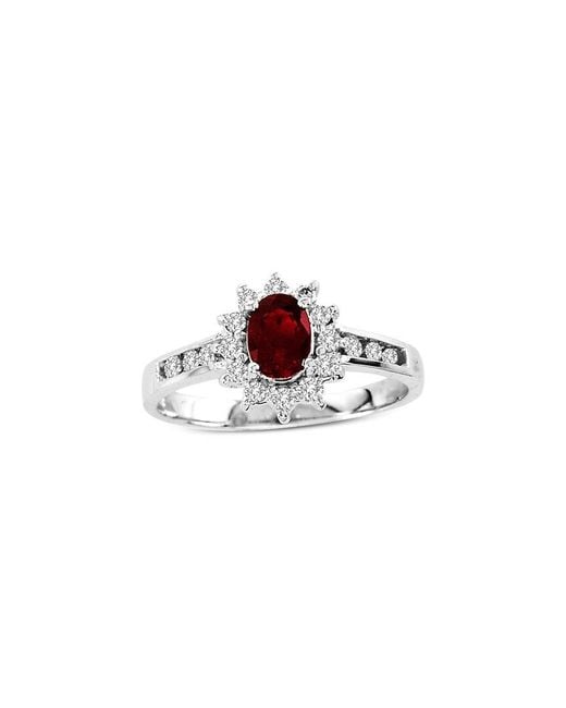 LEVARON White 14K 0.65 Ct. Tw. Diamond & Ruby Ring