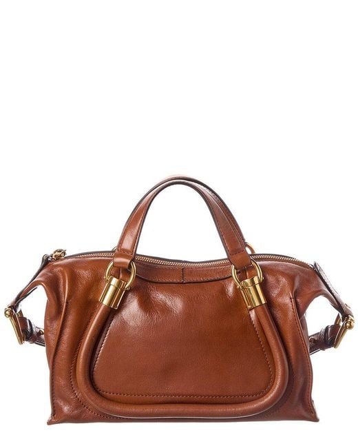 Chloé Brown Paraty 24 Small Leather Shoulder Bag