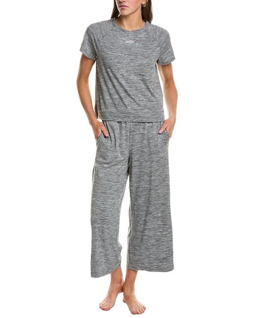 DKNY Gray 2Pc Pajama Jogger & Shirt Set