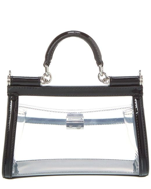 Dolce & Gabbana White Kim Sicily Small Vinyl & Patent Satchel