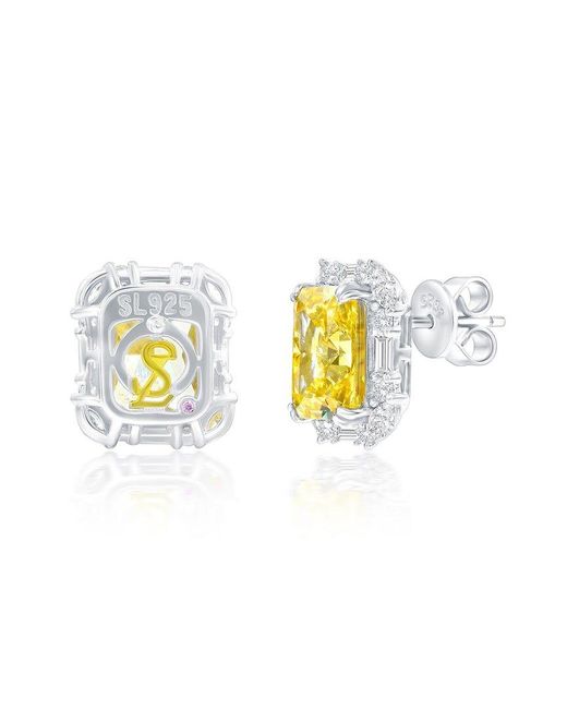 Suzy Levian CZ Jewelry Yellow Suzy Levian Gala Collection Cz Stud Earrings