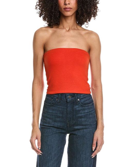 Leset Red Lauren Bandeau Top