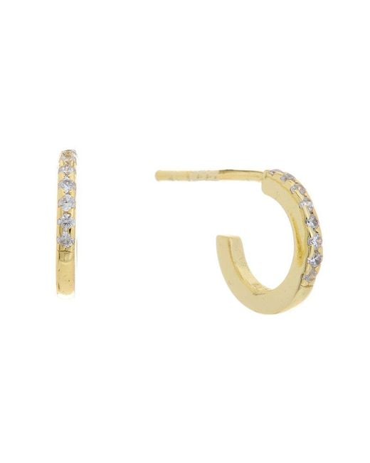 Argento Vivo Metallic Vermeil Cz Palm Huggie Earrings