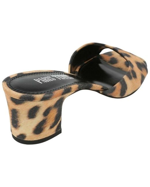 Paris Texas Black Leopard Leather Mule