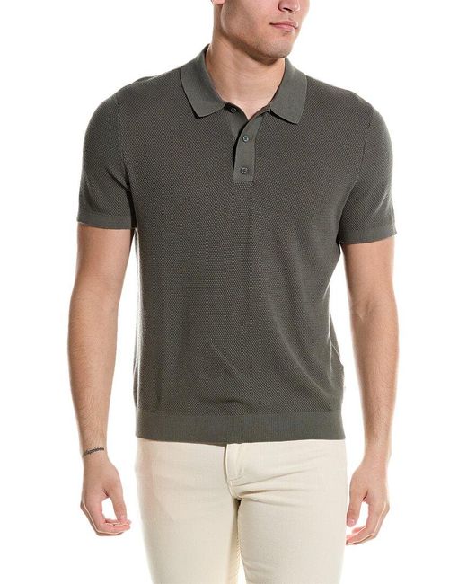 Onia Gray Textured Polo Shirt for men