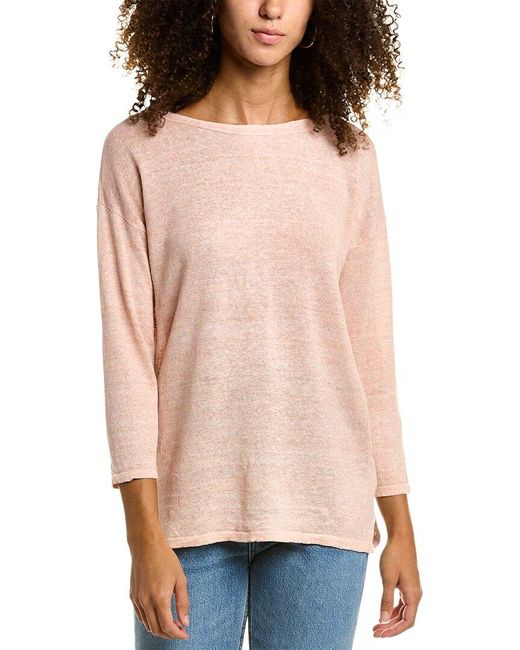 J.McLaughlin Pink Alva Linen Crewneck Sweater