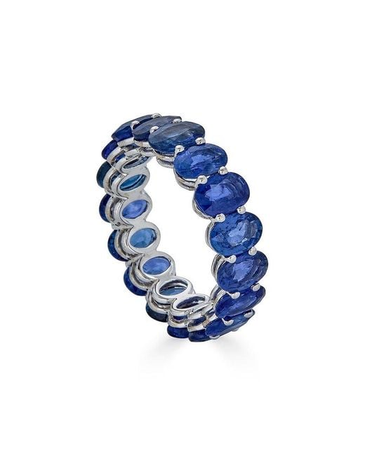 Diana M Blue Fine Jewelry 18K 10.69 Ct. Tw. Sapphires Eternity Ring