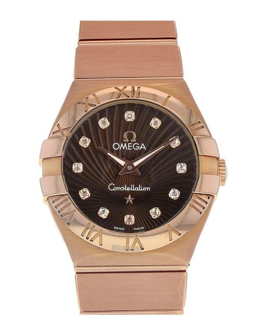 Omega Pink Constellation Diamond Watch Circa 2010S (Authentic Pre-Owned)
