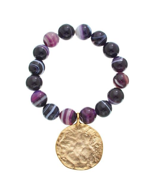 Kenneth Jay Lane Blue Plated Beaded Bracelet
