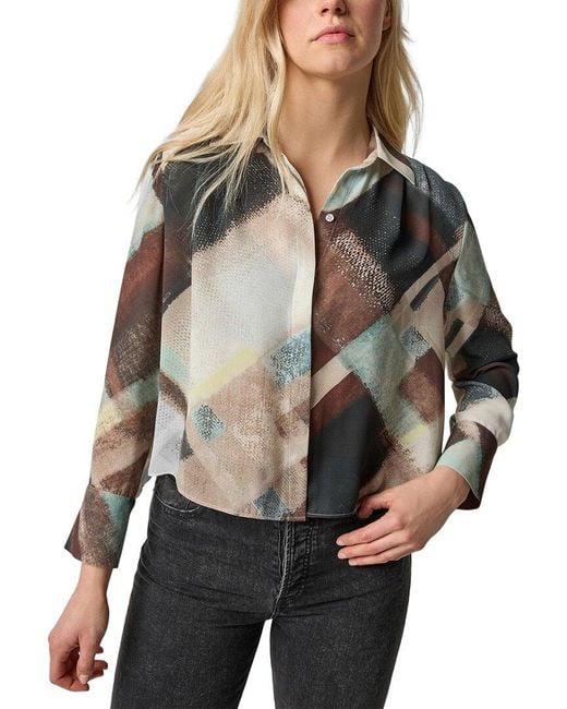 Lilla P Gray Collared Button Down