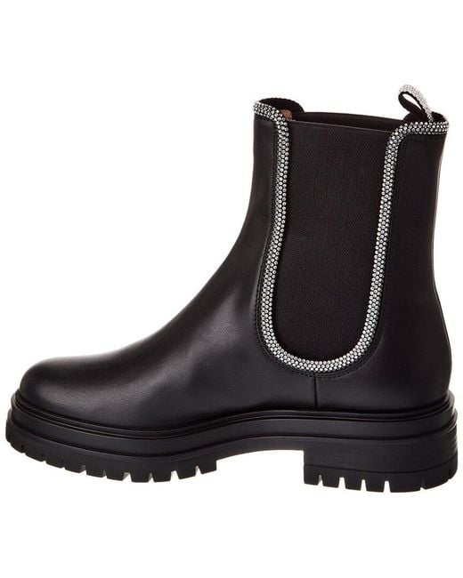 Gianvito Rossi Black Crystal Chester Leather Boot