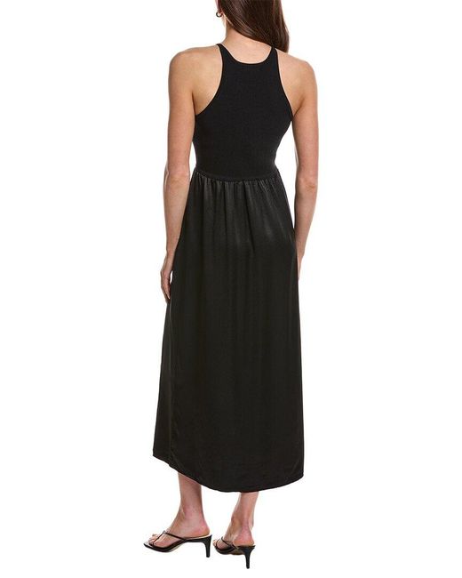525 America Black Deanna Mixed Media Sweater Midi Dress