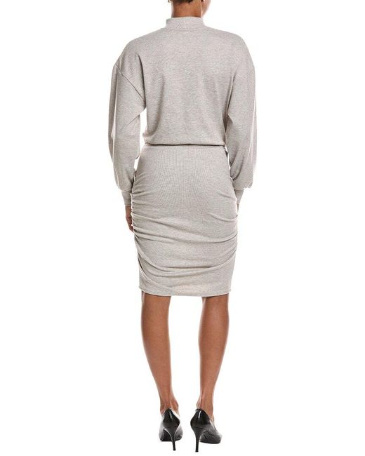 Susana Monaco White Fleece Mock Gathered Mini Dress