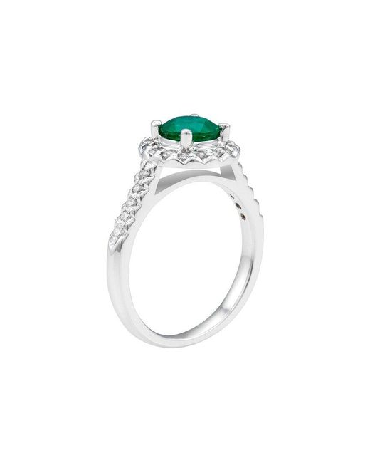 LEVARON Green 14K 1.10 Ct. Tw. Diamond & Emerald Ring
