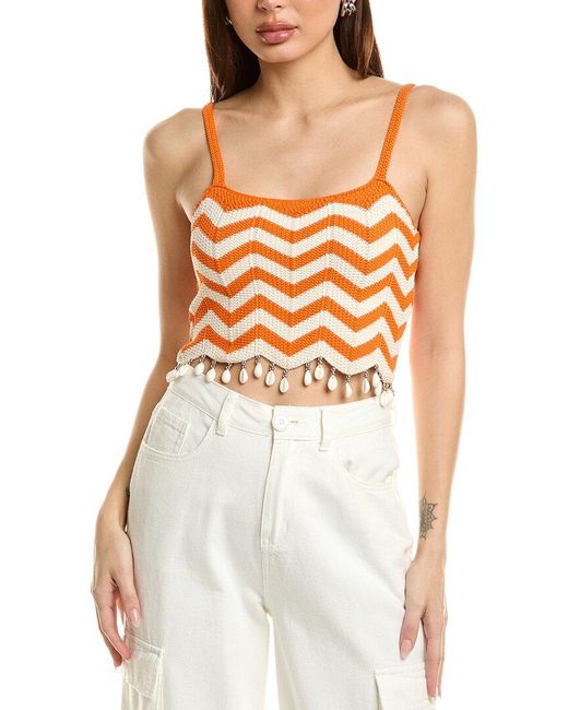 Sandro Orange Halter Top