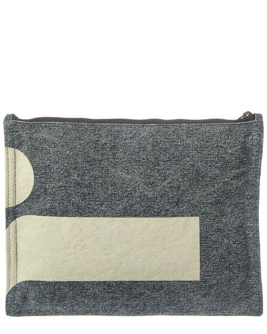 Isabel Marant Gray Netia Canvas Clutch