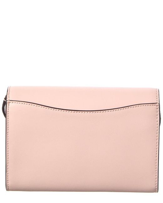 Kate Spade Pink Kerri Small Smooth Leather Flap Wallet On String