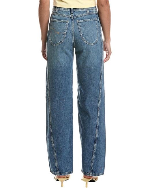 Free People Blue Aster Swarm Straight Jean