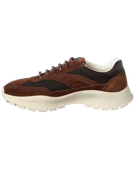 Prada Brown Mesh & Suede Sneaker