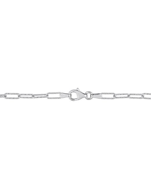 Italian Silver White Paperclip Chain Bracelet