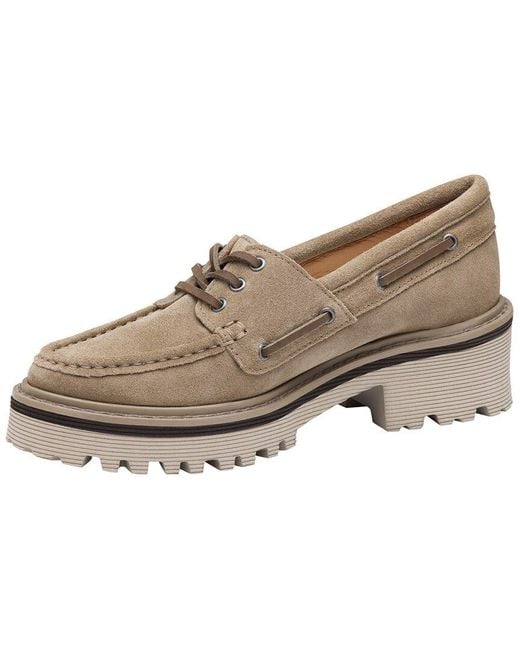 Johnston & Murphy White Emmalyn Suede Boat Shoe