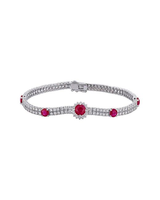 Rina Limor Multicolor 14K 6.46 Ct. Tw. Diamond & Ruby Station Bracelet