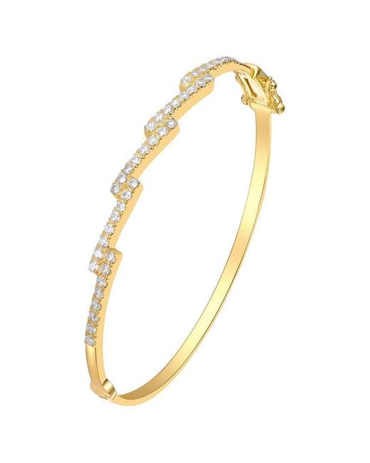 Genevive Jewelry Metallic Rachel Glauber 14K Plated Cz Bangle Bracelet
