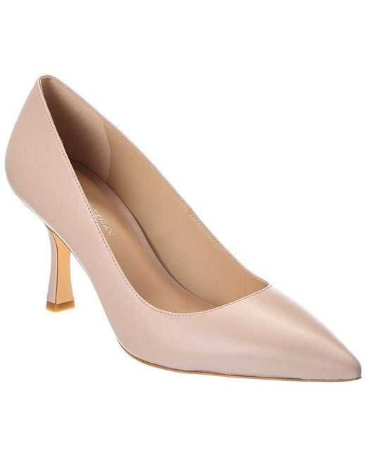 Stuart Weitzman Natural Isla 75 Leather Pump