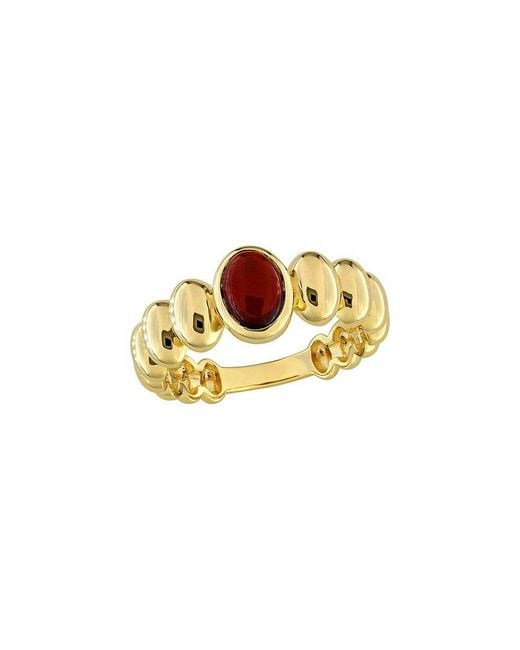 Rina Limor White 0.75 Ct. Tw. Garnet Puffy Band Ring