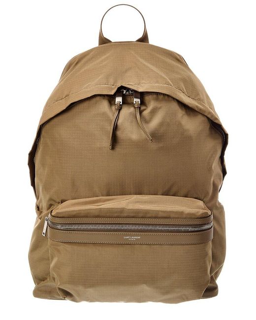 Saint Laurent Brown Ripstop City Backpack