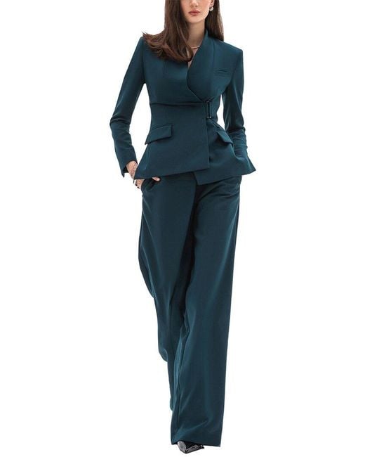 BGL Blue 2Pc Jacket & Pant Set