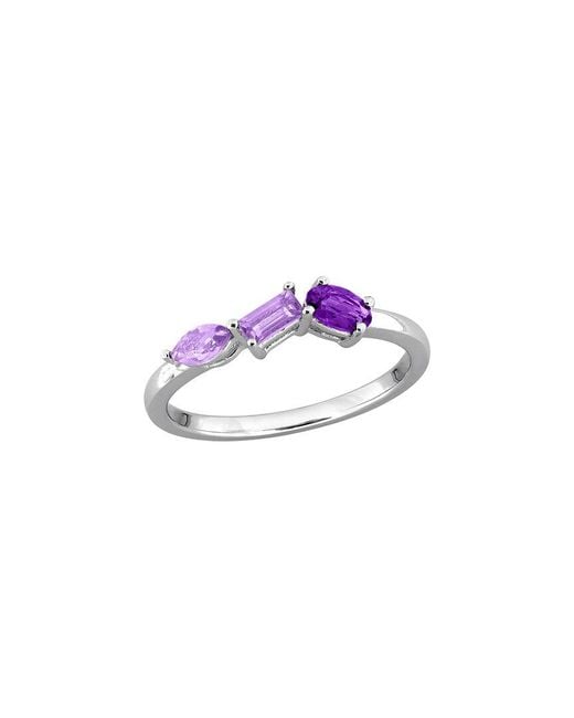 Rina Limor Pink 0.46 Ct. Tw. Amethyst-Africa, Amethyst Three-Stone Ring