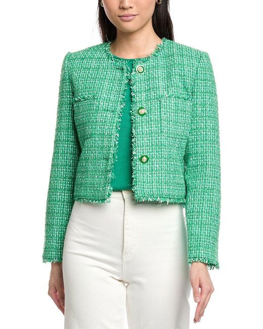 St. John Green Tweed Boxy Jacket W/Fringe