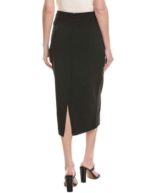 MILLY Black Syra Heart Applique Midi Skirt