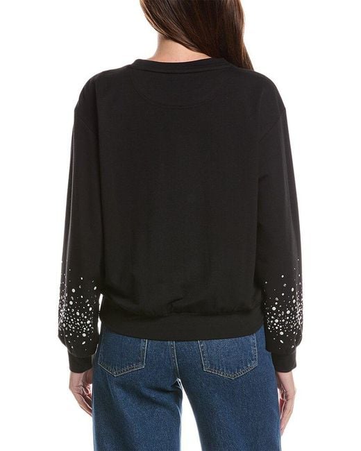 Karl Lagerfeld Black Crystal Pearl Sweatshirt