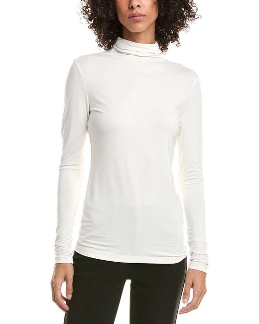 Anne Klein White The Seamless Turtleneck Top