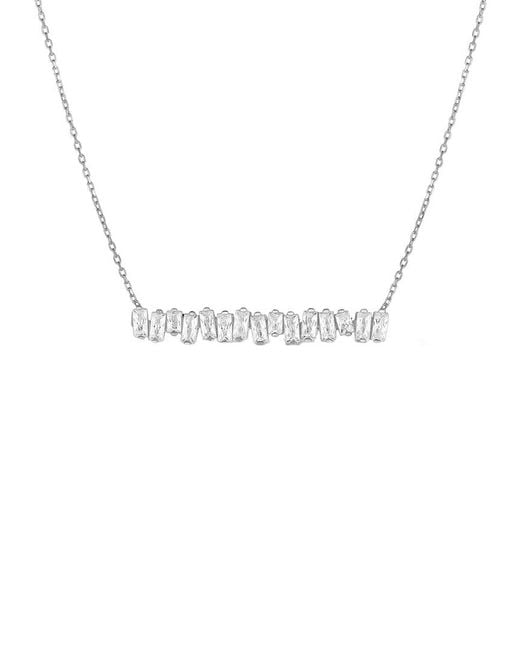 Sphera Milano Metallic 14K Over Cz Baguette Bar Necklace