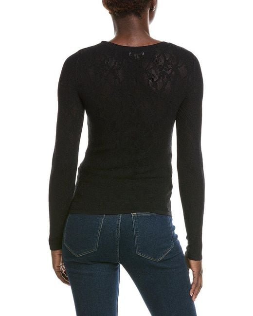 Z Supply Black Tibi Scoop Mesh Sweater
