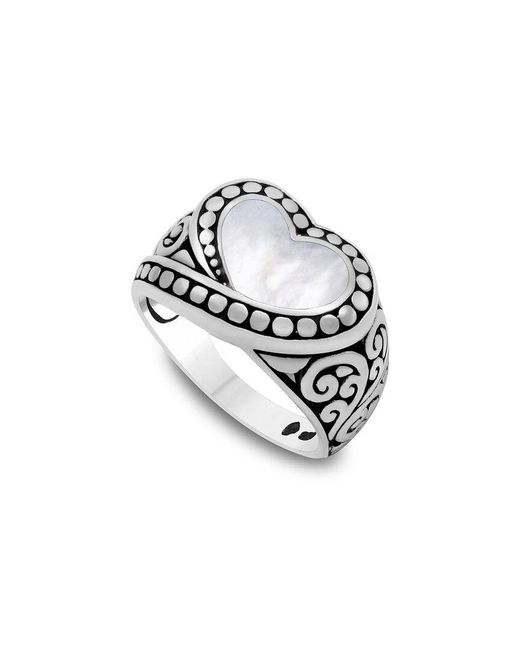 Samuel B. White Silver Pearl Heart Ring