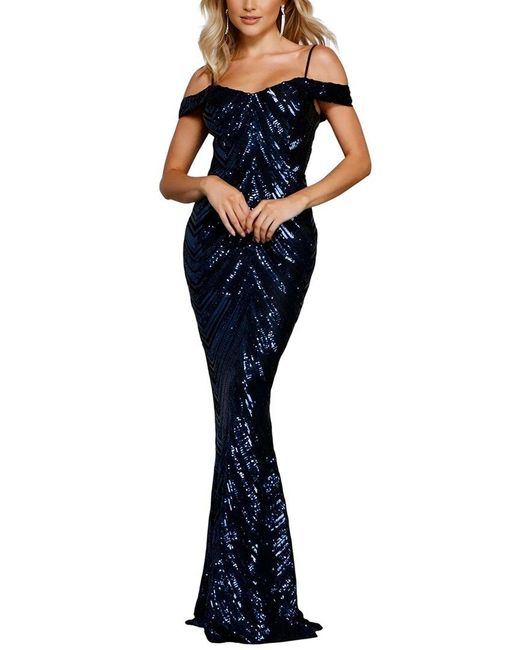 VIBI Women's Blue Embellished Maxi Dress - www.disolcolor.com