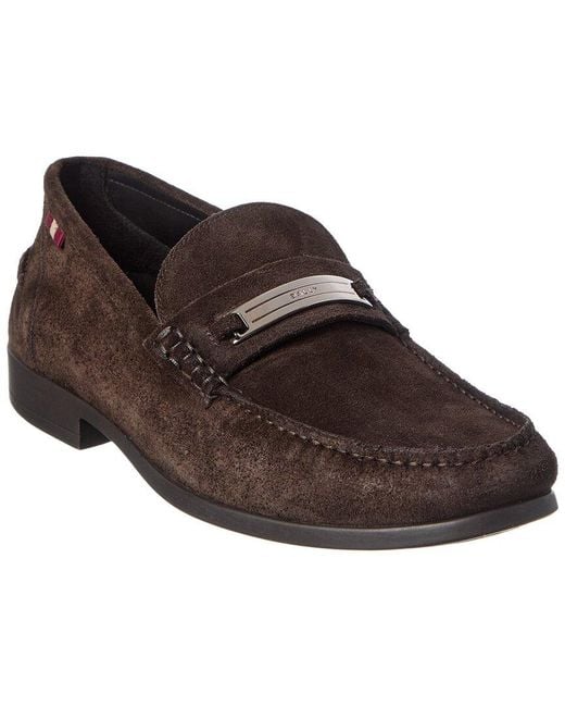 Bally Brown Cronus Suede Loafer for men