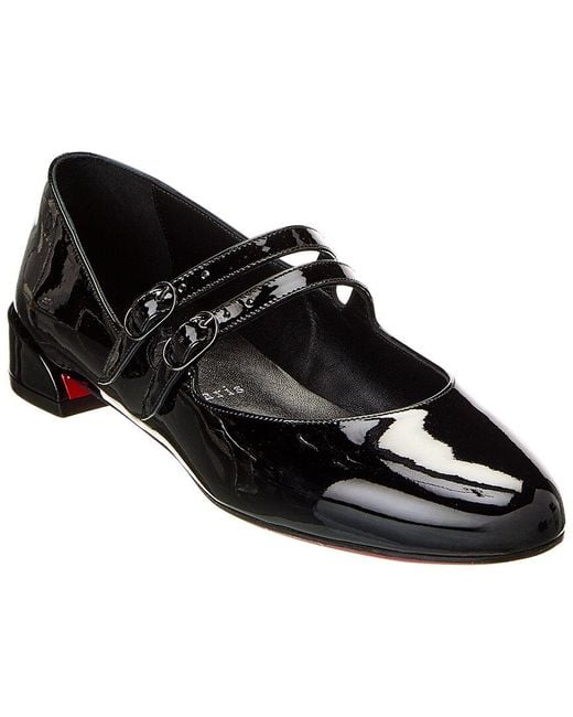 Christian Louboutin Black Sweet Jane Patent Mary Jane Flat