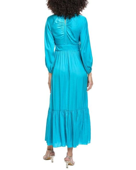 Sandro Blue Woven Maxi Dress